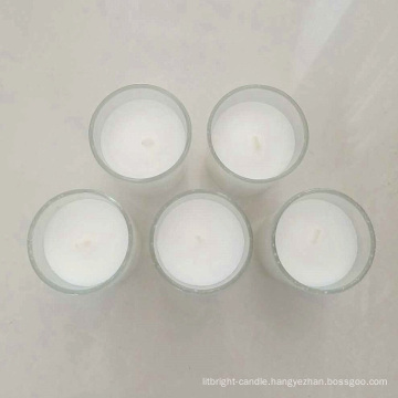china factory 8hours white wax no smoke filled votive glass candles wholesale